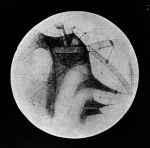 显示 "运河 "和暗区的火星图，1896年 作者 不明