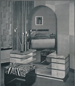 专为Frankl Galleres，Inc.设计的梳妆台和凳子，1933年 作者 不明