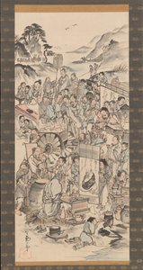 饮酒节的八仙杯，18世纪末。 作者 不明