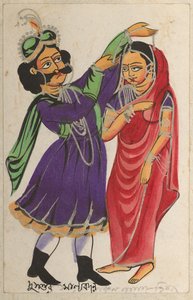 Dusmanta Garlanding Shakumtala，1800年代。 作者 不明