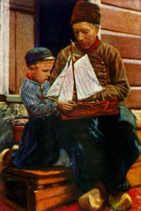 荷兰父亲和儿子穿着传统服装，c1928年。 作者 不明