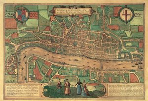 最早的伦敦印刷地图，1574年 作者 不明