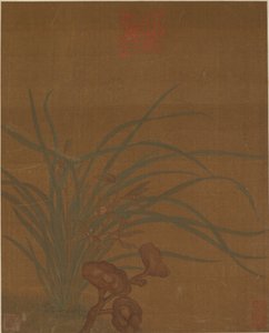 八幅花卉图案，可能是明朝的，1368-1644年。 作者 不明