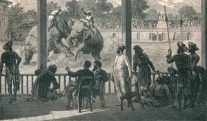 1896年在巴罗达的大象大战 作者 不明