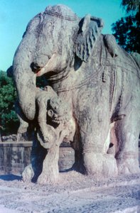 大象雕塑，克久拉霍，印度。 c950-1050。 20世纪 作者 不明