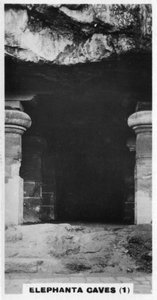 Elephanta Caves，印度孟买，摄于1925年 作者 不明