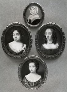 奥利弗·克伦威尔（Oliver Cromwell）的母亲伊丽莎白·克伦威尔（Elizabeth Cromwell）和他的女儿玛丽（Mary），伊丽莎白（Elizabeth）和布里奇特（Bridget），1899年。 作者 不明