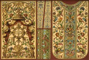 刺绣，皮革挂毯，金匠作品，17、18、19世纪，1898年。 作者 不明