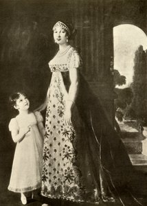 帝国礼服和童装，配以Valenciennes蕾丝修饰，1804年，1937年。 作者 不明