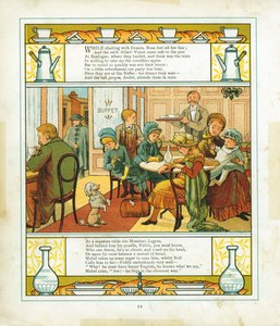 1886年，法国家庭在法国布洛涅的车站自助餐中用餐 作者 不明