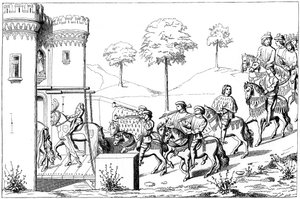 15849年15世纪，酋长首领进入比赛场地 作者 不明