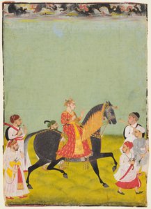 Pratap Singh的儿子Raj Singh II骑马。 1752-55，c。 1760。 作者 不明