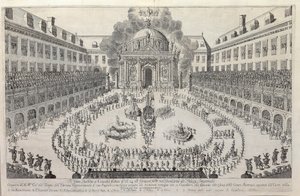 1667年，维也纳霍夫堡宫的马术芭蕾舞团。 作者 不明