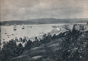 埃克斯茅斯-显示海滩和对岸的风景，1895年 作者 不明