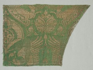 异国情调的金色图案丝绸，1360-1400年。 作者 不明