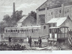 1869年8月使用Fairlies蒸汽运输进行短距离试验 作者 不明