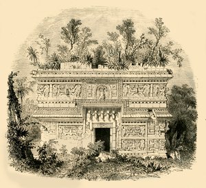 1890年在尤加坦的本机宫殿立面。 作者 不明