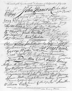 1776年7月4日签署独立宣言签名 作者 不明