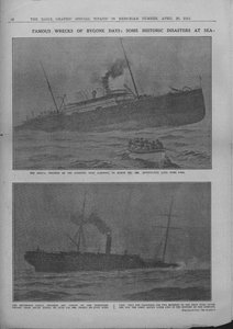 1912年4月20日，著名的昔日残骸：海上的一些历史性灾难。 作者 不明