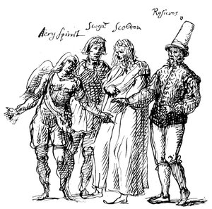 由英戈·琼斯（Inigo Jones）设计的人物，为“财富之岛”（The Fortune Isles）的假面，1893年 作者 不明