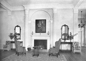 1924年在百慕大汉密尔顿的皇家Bermudiana酒店休息室末端的壁炉 作者 不明