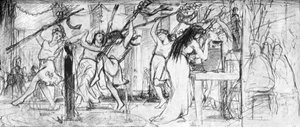 老式节日的第一幅素描，c1871 c1880-1882 作者 不明