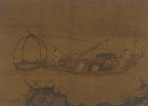 渔民提网，明朝，16-17世纪。 作者 不明
