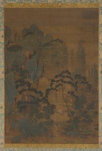 山川间的渔船，16世纪。 作者 不明