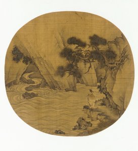 山涧垂钓》，明代，1368-1644。 作者 不明