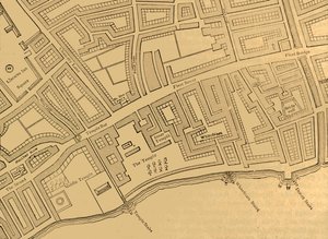 舰队街，圣殿等，摘自伦敦地图，出版于1897年，1720年。 作者 不明