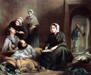 1855年，土耳其Scutari医院的英国护士和医院改革家Florence Nightingale 作者 不明