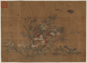 花和昆虫，明朝，15世纪。 作者 不明