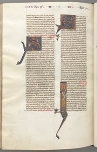 大声笑481v，裘德，历史首字母I，裘德站在纸卷上，c。 1275-1300。 作者 不明