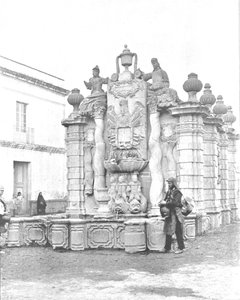 下落的水的喷泉，墨西哥城，墨西哥，c1900。 作者 不明