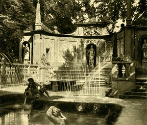 喷泉，海尔布伦宫，奥地利萨尔茨堡，c1935年。 作者 不明