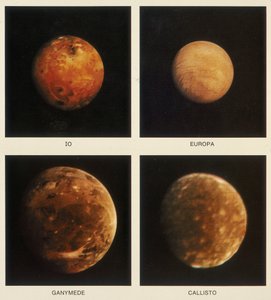 木星的四个卫星。艾欧，欧罗巴，木卫三和卡利斯托，1979年 作者 不明
