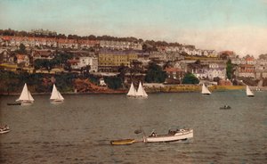 来自Polruan的Fowey，摄于1930年 作者 不明
