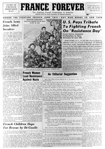 永远的法国，报纸，1944年6月18日 作者 不明