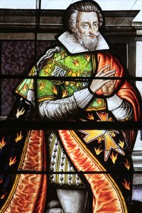 Francois de la Grange. Stained glass window detail of the Assumption of the Virgin, Bourges, France 作者 不明