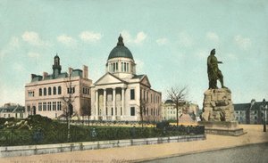 免费图书馆免费S教堂和华莱士雕像-阿伯丁，1900年代。 作者 不明
