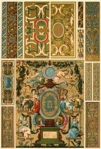 法国文艺复兴时期的壁画、多色彩绘雕塑、编织和书籍封面，1898年。 作者 不明