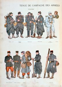 法国军队制服，第一次世界大战，1914年 作者 不明