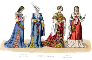法国服装：查理八世，路易十二，1882年 作者 不明