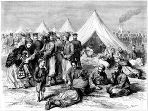 1870年普法战争中在科隆附近的瓦恩（Wahn）的法国战俘营 作者 不明