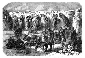 1855年克里米亚战争，塞瓦斯托波尔，法国的步枪坑与马梅隆和白塔平行 作者 不明