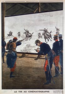 法国士兵使用骑兵冲锋枪的胶片进行步枪练习，1912年 作者 不明