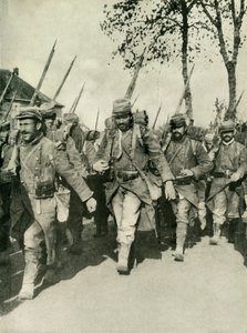第一次世界大战，1914-1918，c1920年的法国军队进军。 作者 不明