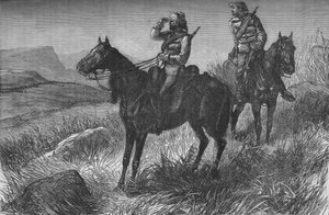 约旦河边上的边防轻型马，于1880年在坎布拉山的伍兹营附近发现祖鲁 作者 不明