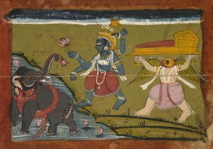 加延德拉·莫克沙（Gajendra Moksha）：大象之王的救赎，1800年代。 作者 不明