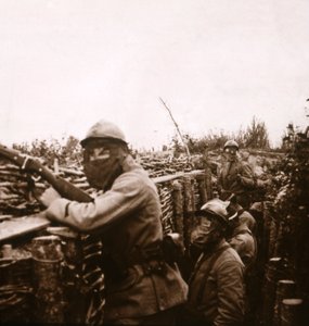 法国北部香槟，战es中的瓦斯警报，1916年 作者 不明